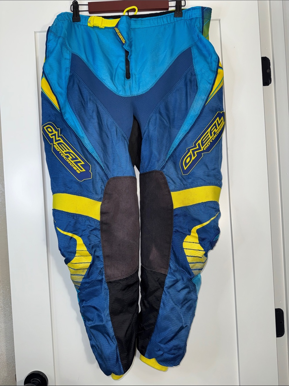 O'Neal Blue & Yellow Motocross Pants Sz 38 adult Riding Pants